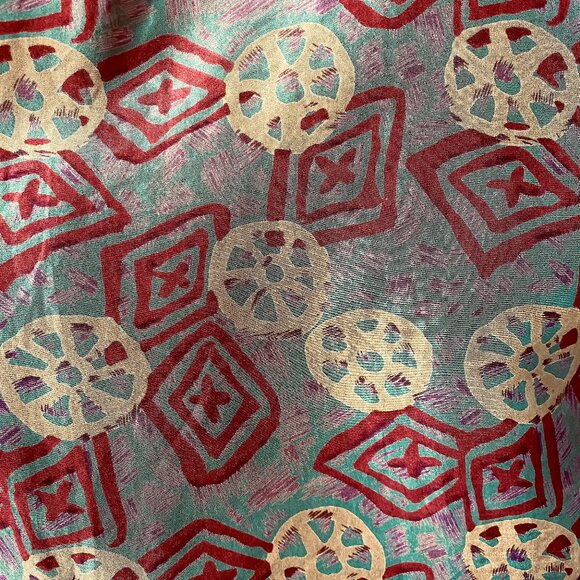 Vintage Silk Button Down Oversized Shirt Streetwear Bohemian Blouse Artsy Top L - Picture 9 of 10